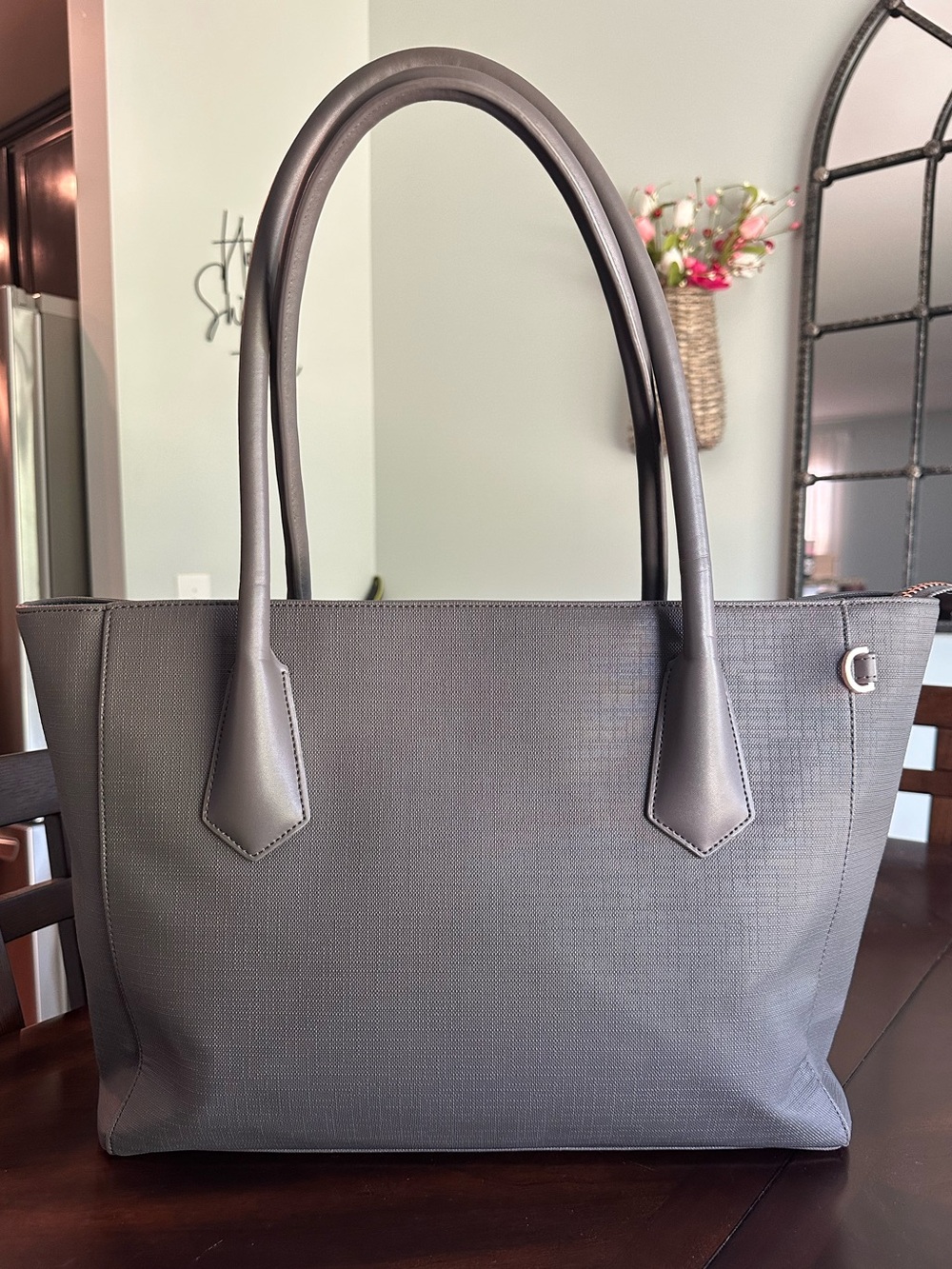 Dagne Dover Structured Legend Tote in Graphite with Rose Gold Accent - Picture 5 of 6